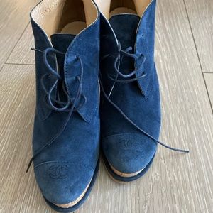 Chanel suede ankle boots